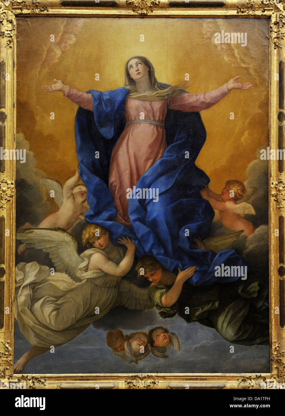 Guido Reni (1575-1642). Italian painter. The Assumption of the Virgin Mary, 1642. Alte Pinakothek. Munich. Germany. Stock Photo