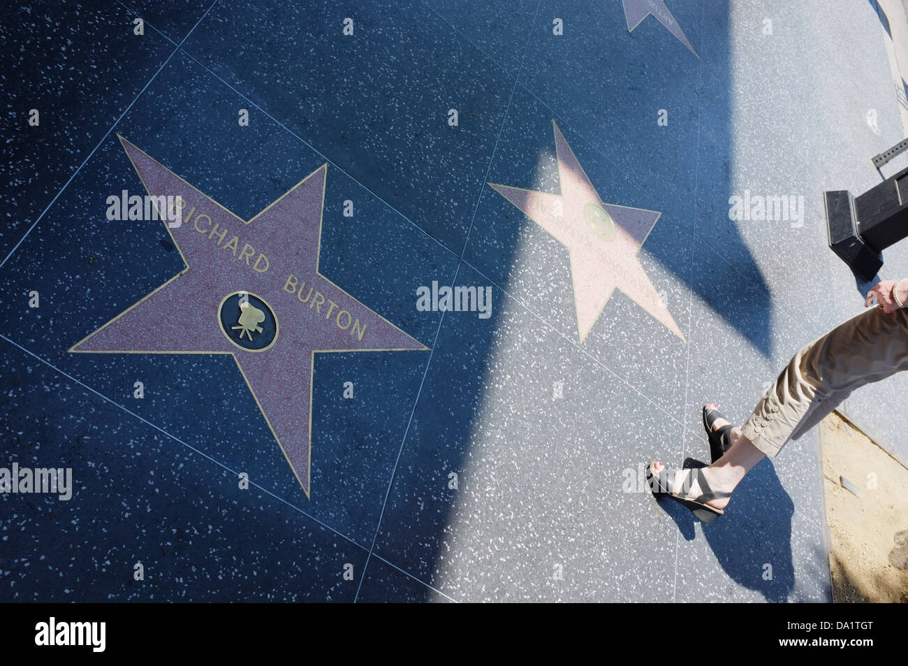 Richard Burton's star on the Hollywood Walk of Fame, Hollywood Boulevard LA California USA Stock Photo