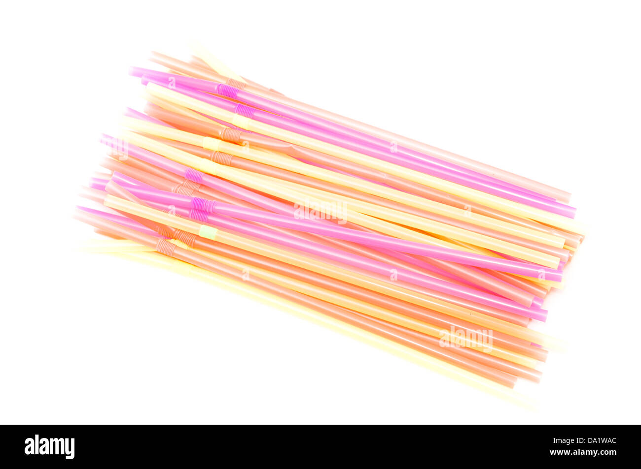 drinking straws on a white background Stock Photo - Alamy