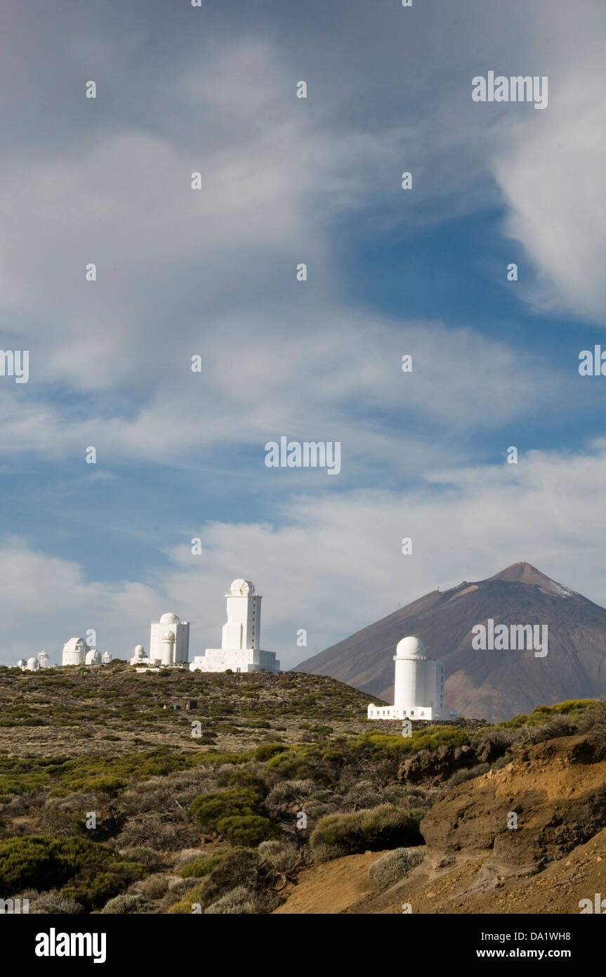 Teide Observatory Observatorio del  Tenerife Instituto de Astrofísica de Canarias telescopes telescope THÉMIS GREGOR Solar Teles Stock Photo