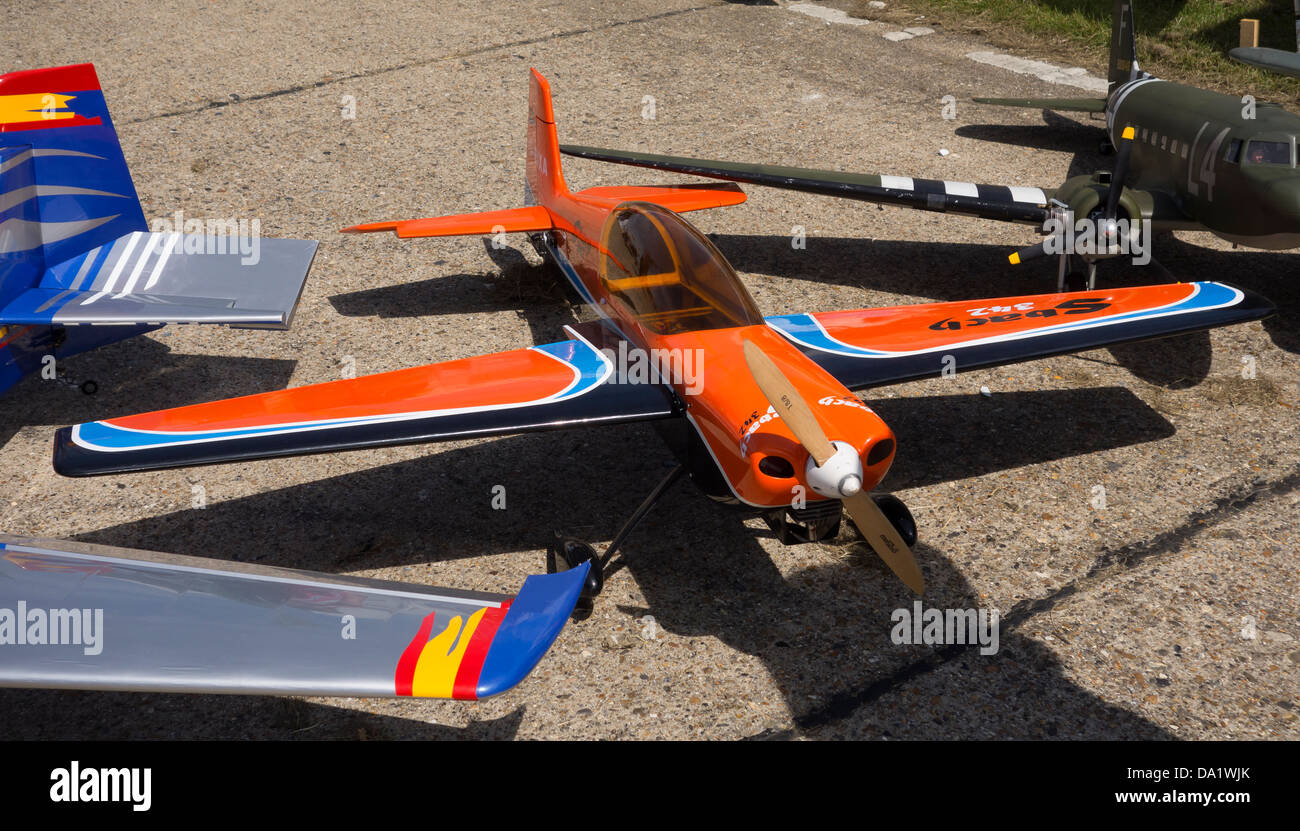Model aircraft at Wings and wheels North Weald Essex Stock Photo