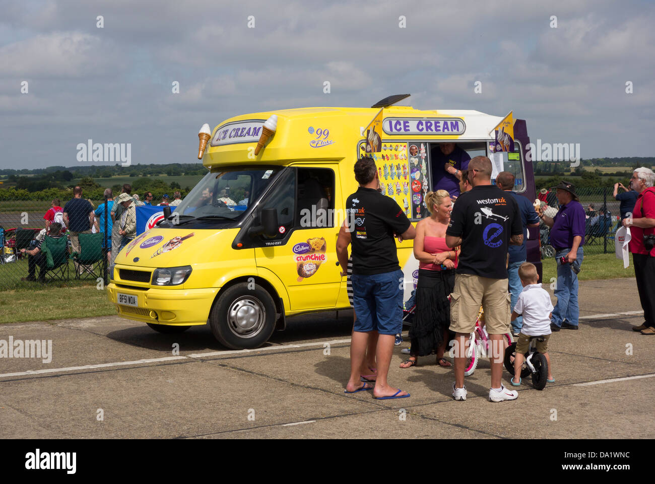 Queuing for ice creams Wings and Wheels North Weald Essex Stock Photo