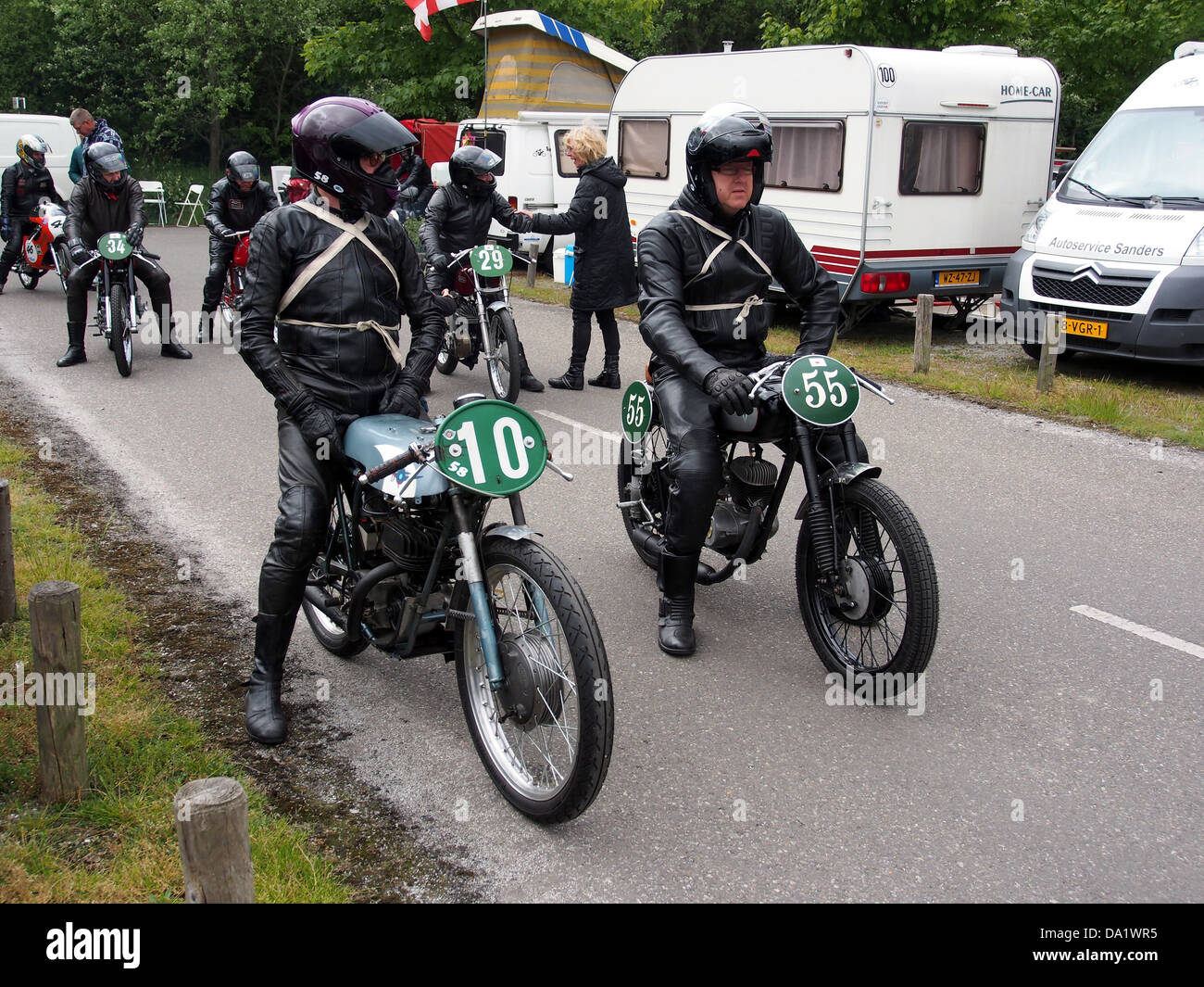 DVS No10 and DKW No55 are historic vehicles, emblematic of mid-20th-century engineering and automotive design. The DVS No10 is known for its innovative approach to compact vehicle construction, while the DKW No55 offers insights into the automotive evolution of the era. Stock Photo