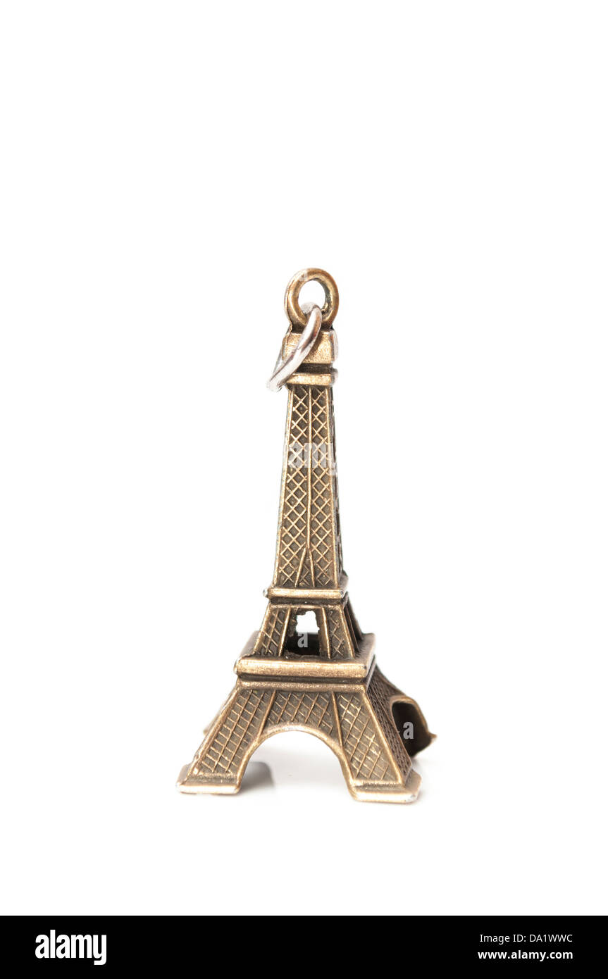 eiffel tower toy on a white background Stock Photo - Alamy