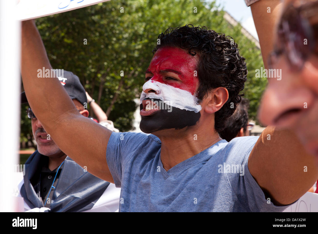 Anti Morsi Egyptian protesters in Washington DC Stock Photo