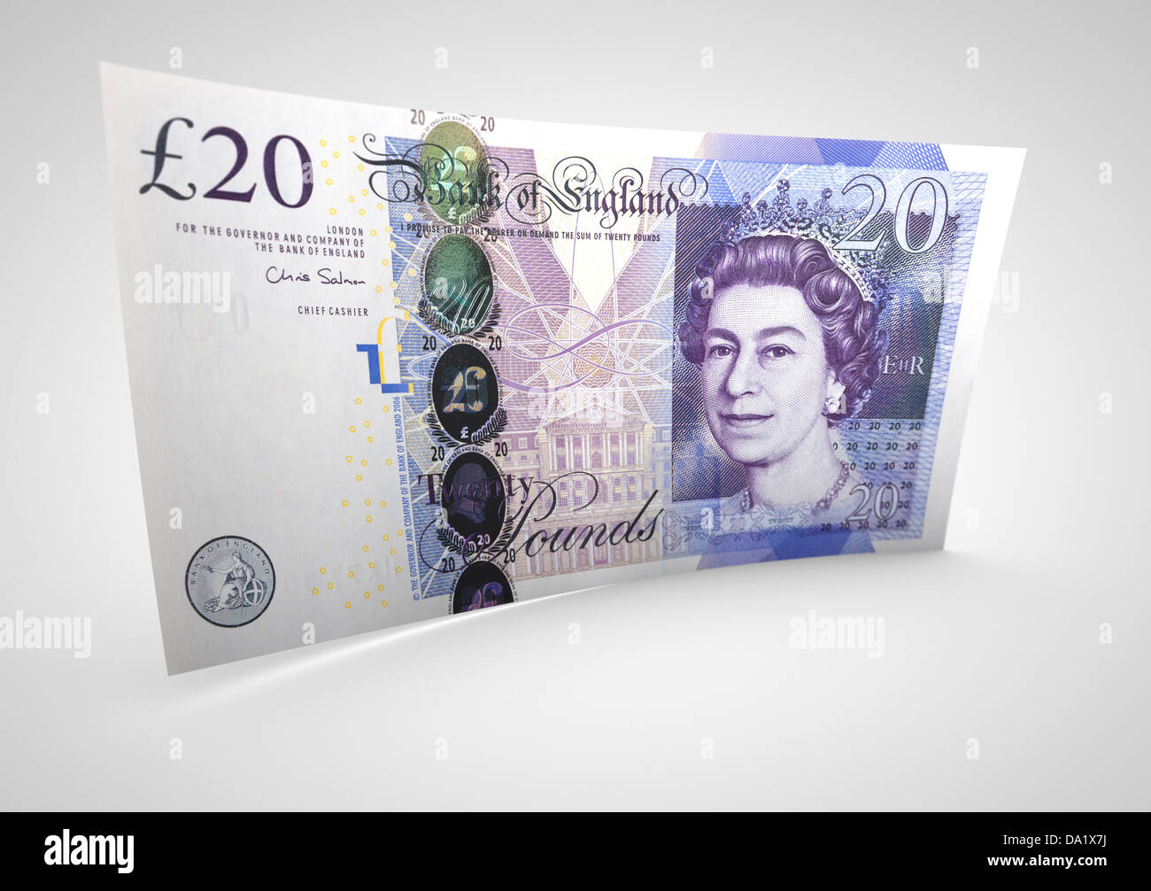 MONEY Single Sterling £20 note Stock Photo