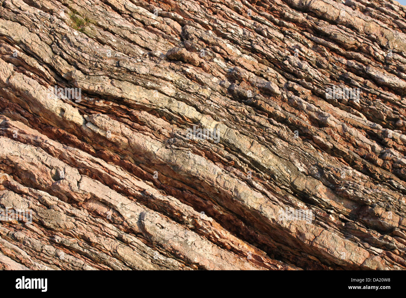 This is a closeup shot of some old cliff on the sea coast in Montenegro, like nice background. Stock Photo