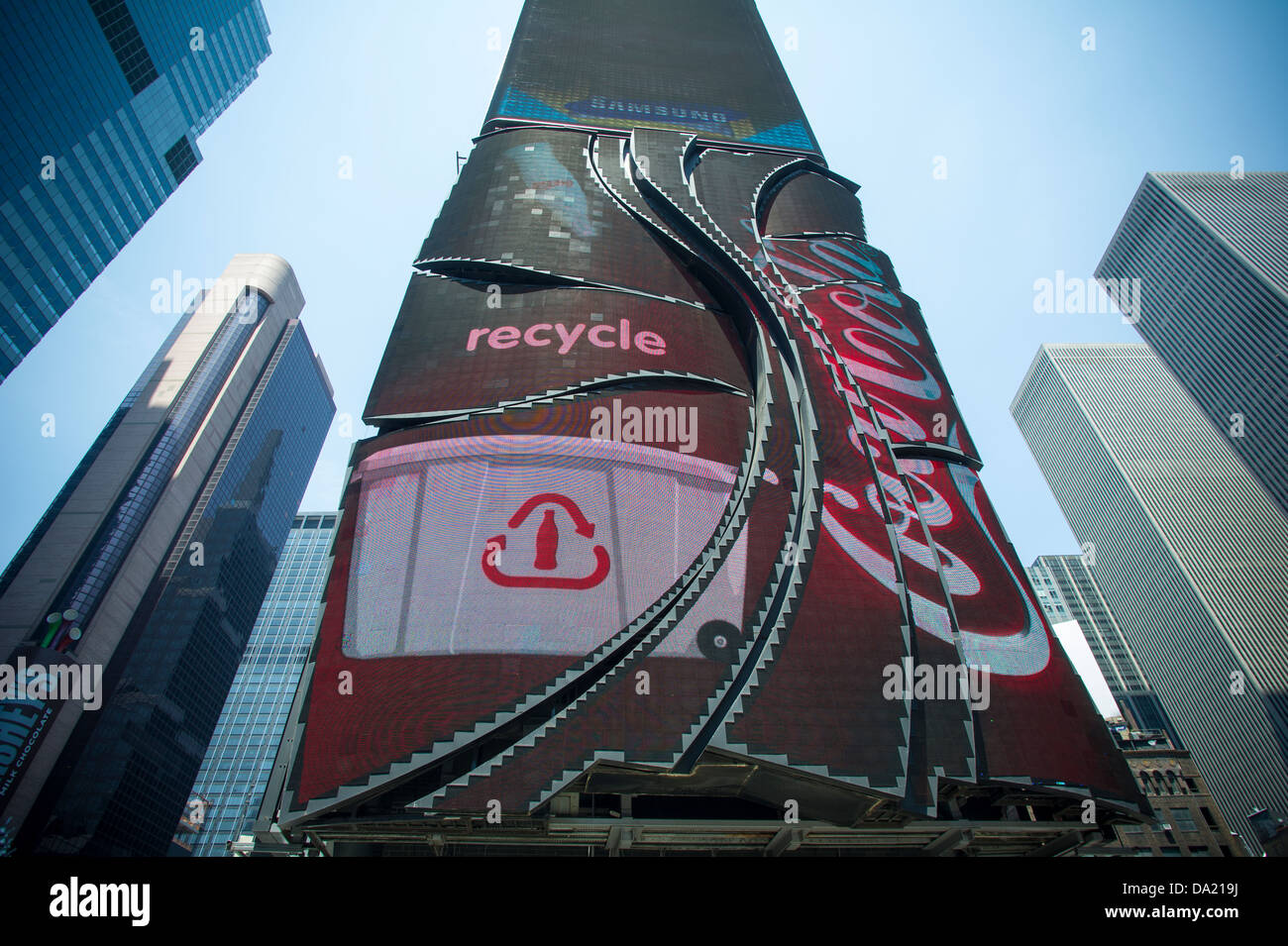 Coca-Cola billboard seen in Times Square, in New York on Friday, June 21, 2013. (© Frances M. Roberts) Stock Photo