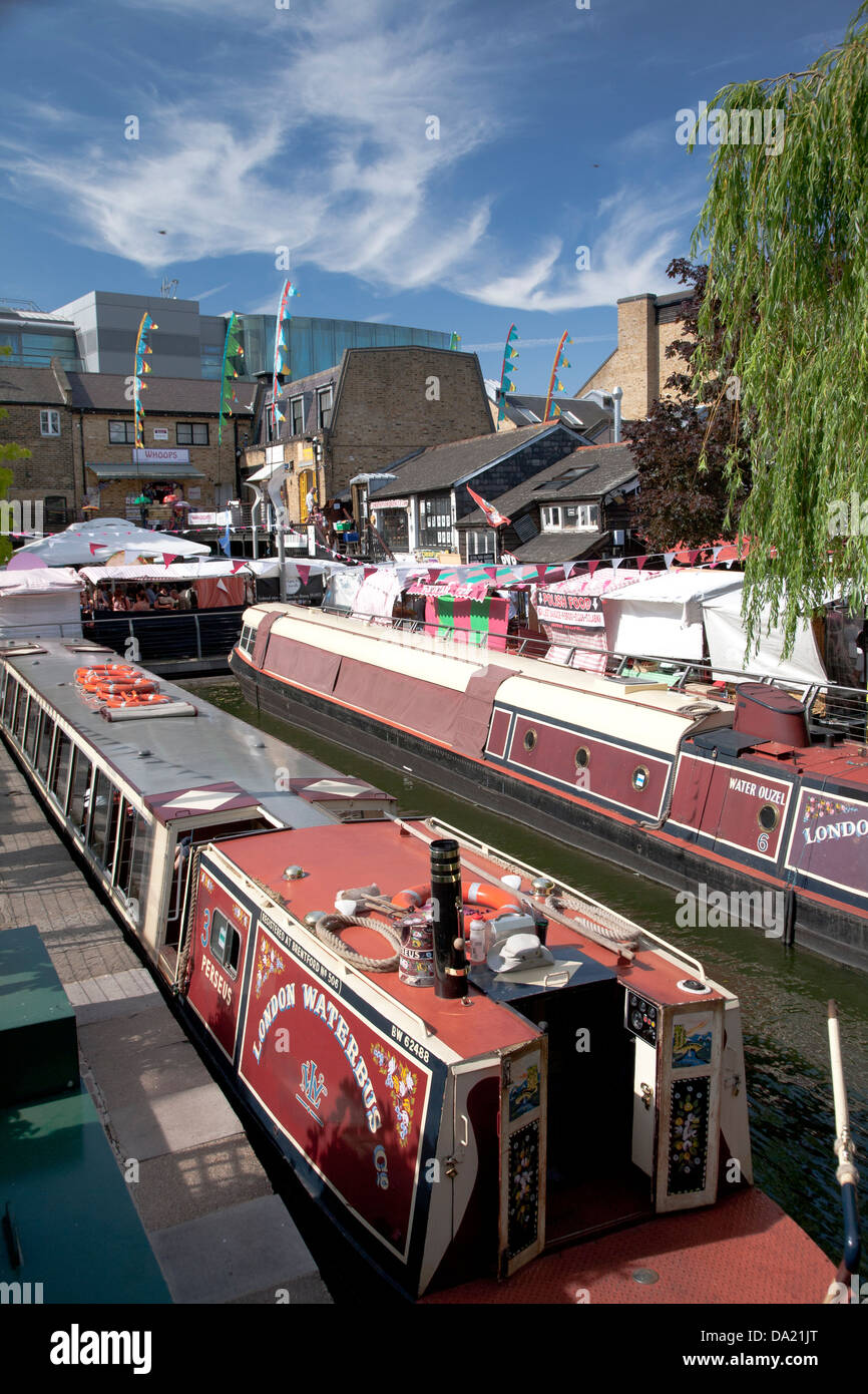 Summer 2013: Tourists and shoppers at Camden Town Market, London, United Kingdom, Great Britain Stock Photo