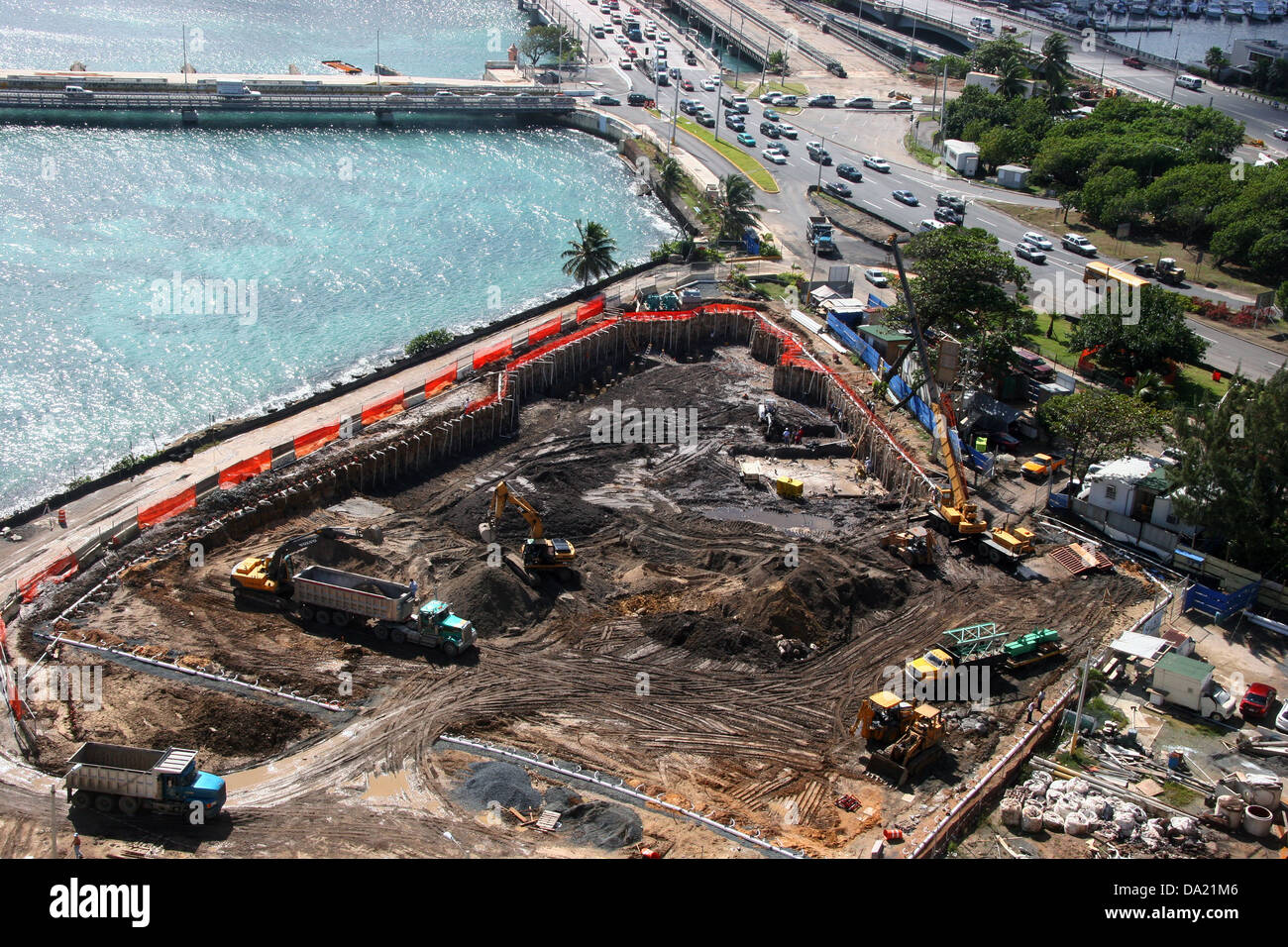 Aerial view of a construction project, San Juan, Puerto Rico, United