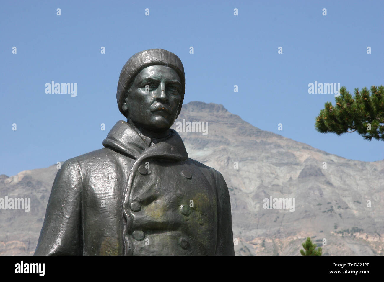 Statue of John Frank Stevens, Marias Pass, Glacier County, Montana, United States of America Stock Photo
