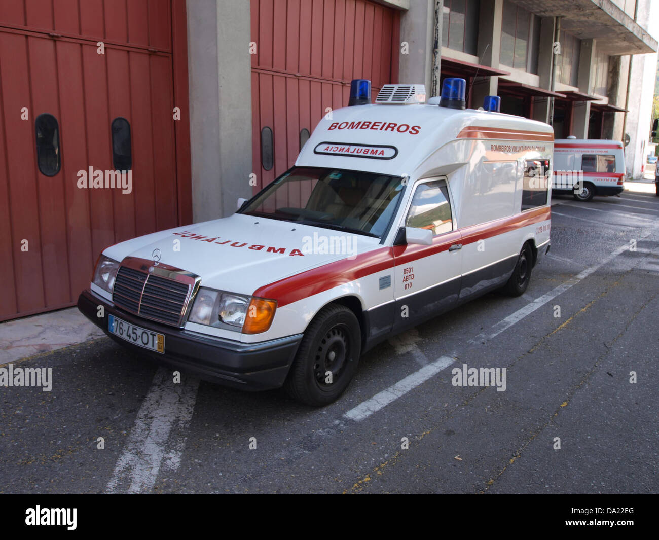 Mercedes ambulance, Bombeiros Covilh C3 A3, Unit 0501 ABTD 10 Stock