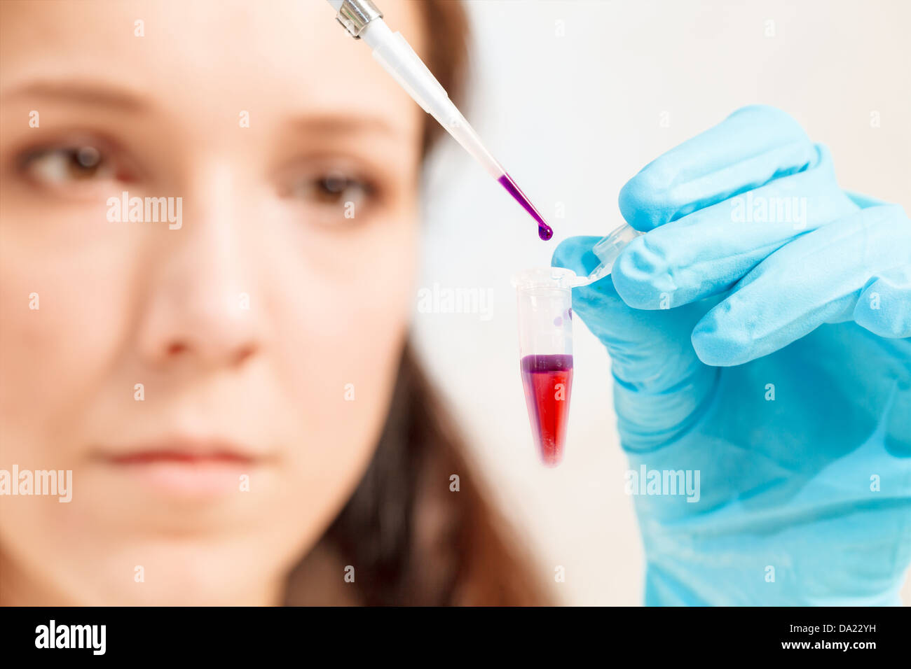 girl working with a pipette Stock Photo Alamy