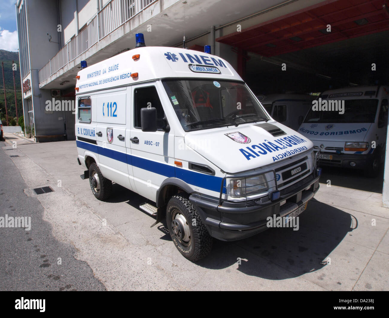 Iveco ambulance, Bombeiros Covilh C3 A3, Unit 0501 ABSC 07 Stock Photo