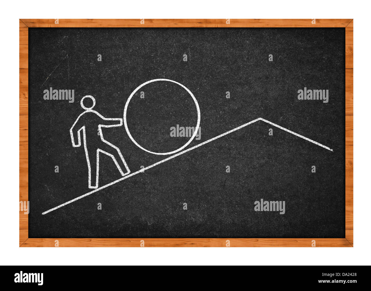 Sisyphus, simple drawing and modern representation of famous Greek mythology character Stock Photo