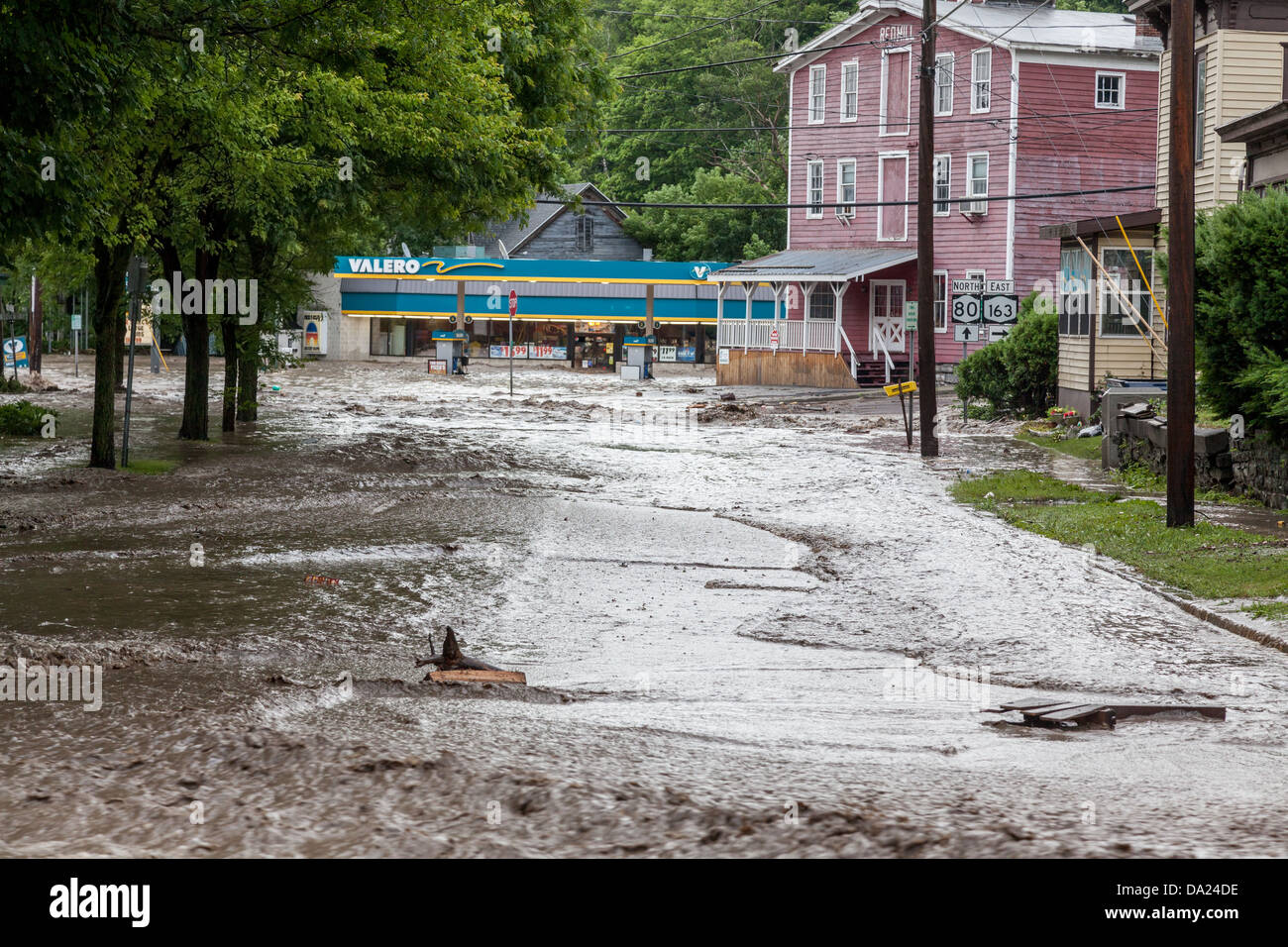 Flooding in Fort Plain, New York, in the Mohawk Valley Stock Photo Alamy
