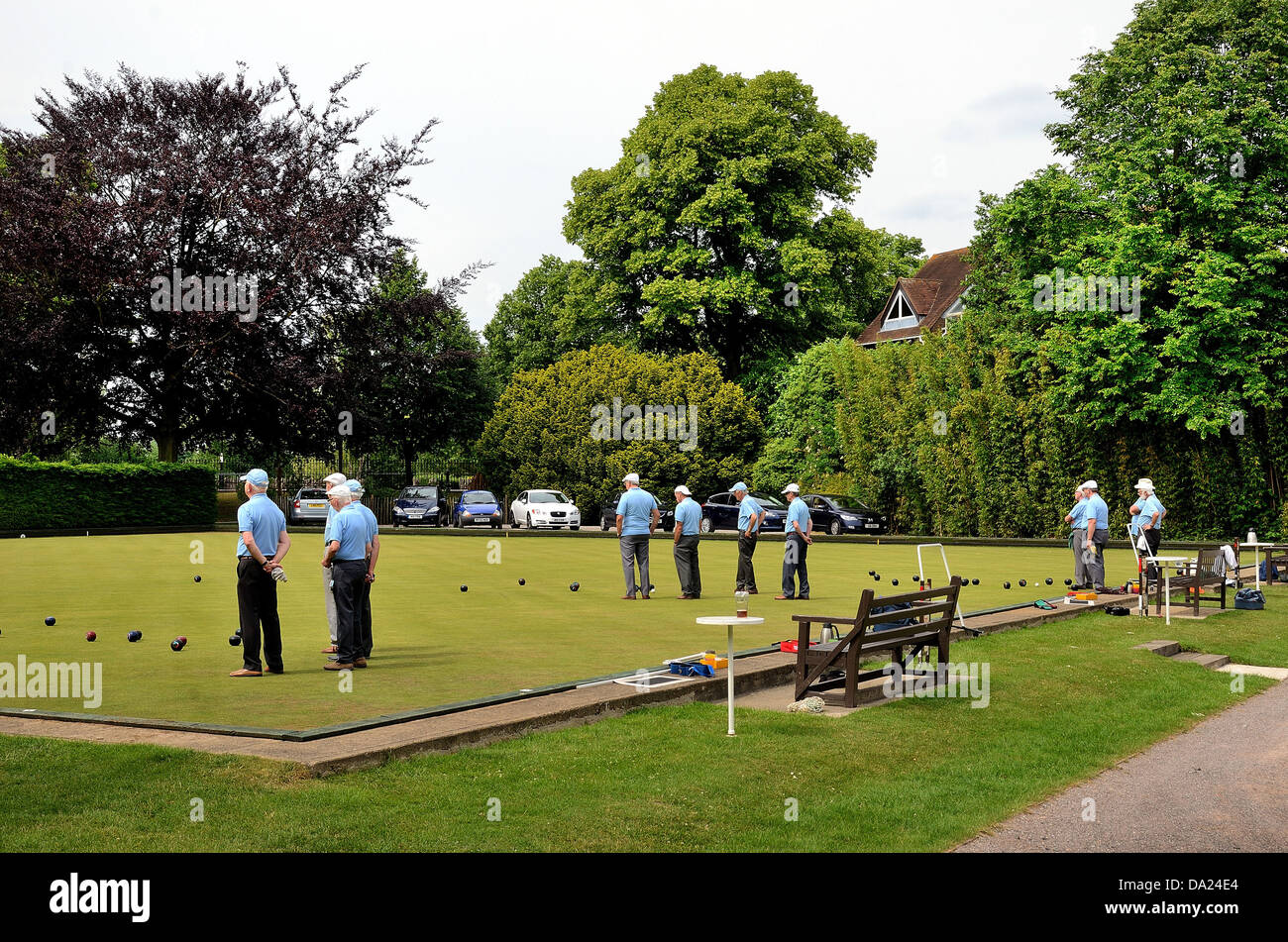 Windsor and Eton Bowling club on a summers day Stock Photo