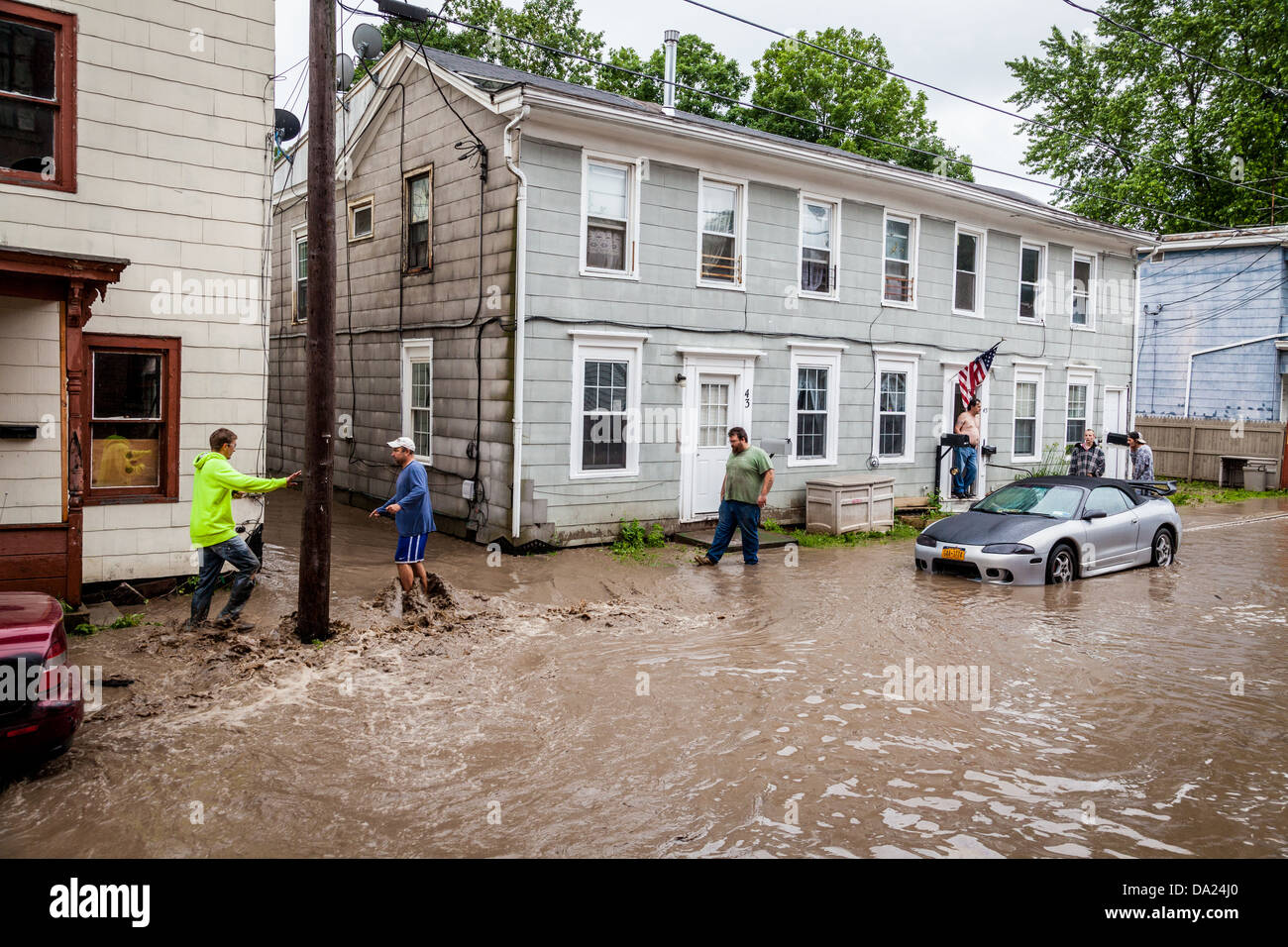 Flooding in Fort Plain, New York, in the Mohawk Valley Stock Photo Alamy