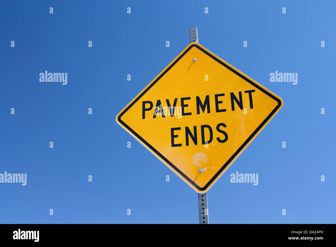 pavement-ends-sign-against-a-blue-sky-stock-photo-alamy