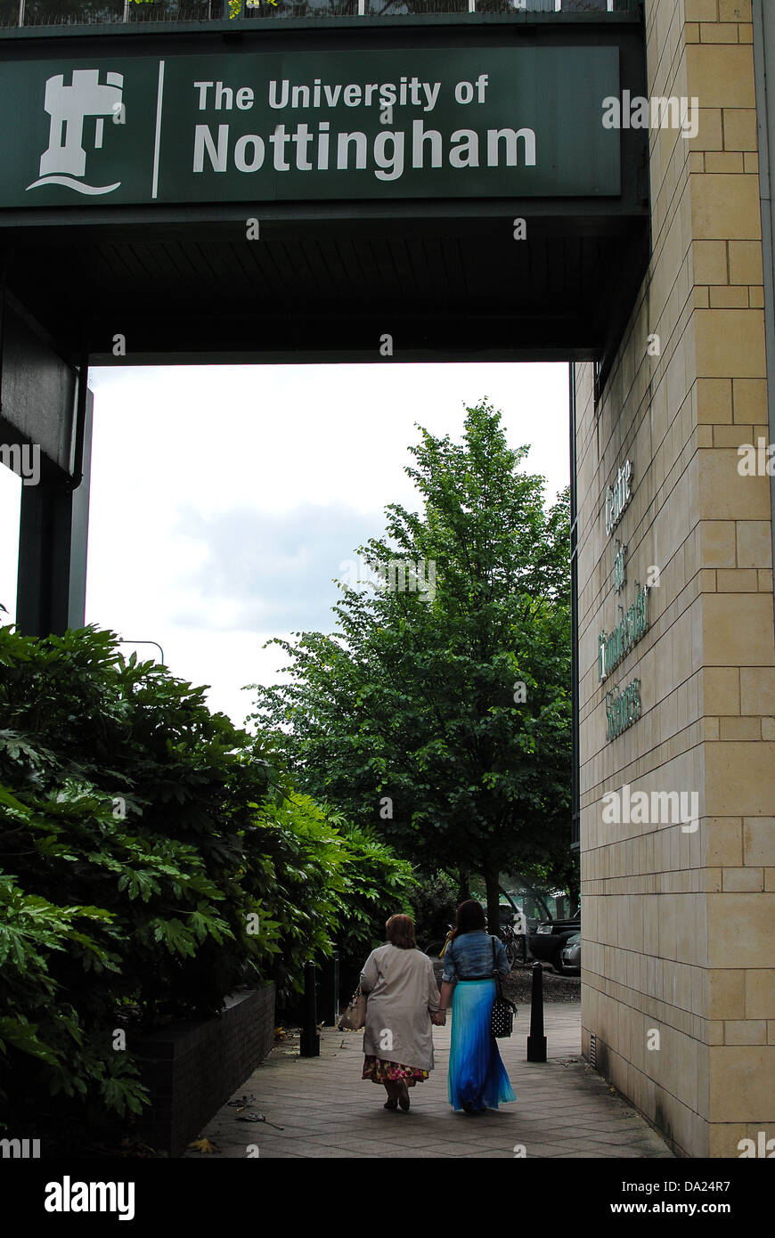 Nottingham University sign building Stock Photo Alamy