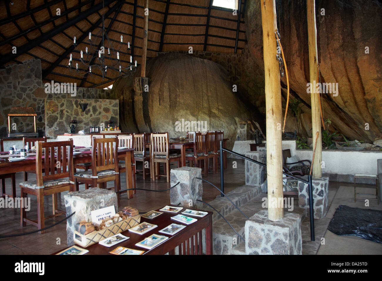 The Leopard S Lair Bar And Dining Room Big Cave Camp Matopos Hills Stock Photo Alamy