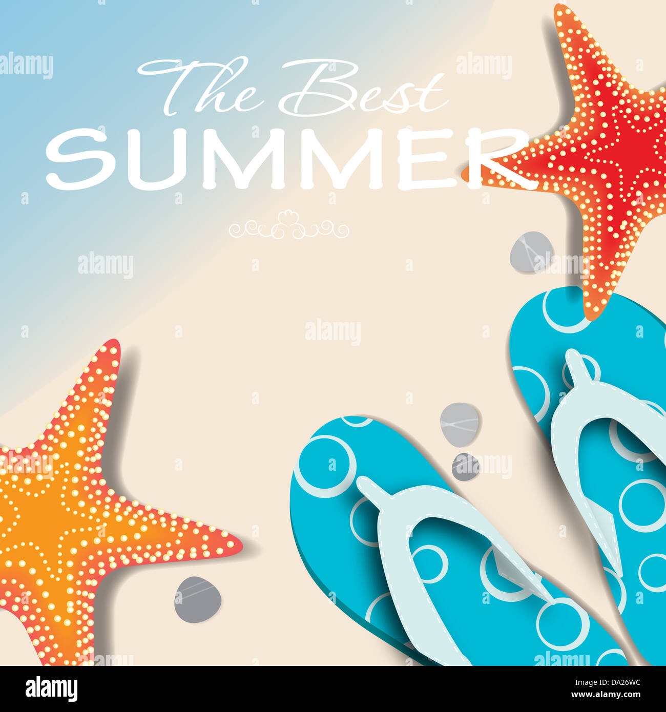 summer holidays poster vector illustration Stock Photo - Alamy