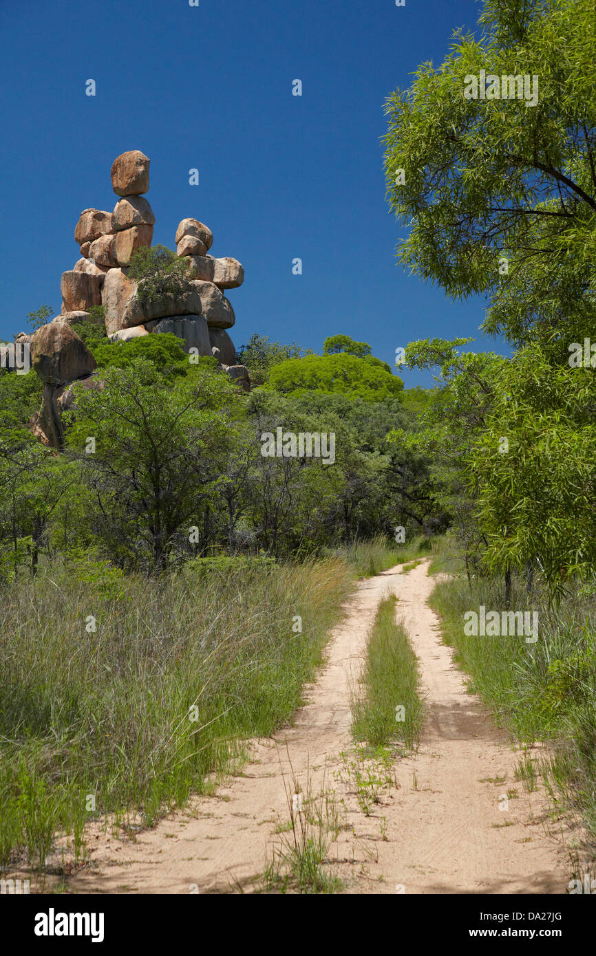Mother and Child rock formation, Matobo National Park, Matobo Hills World Heritage Site, near Bulawayo, Zimbabwe, Africa Stock Photo