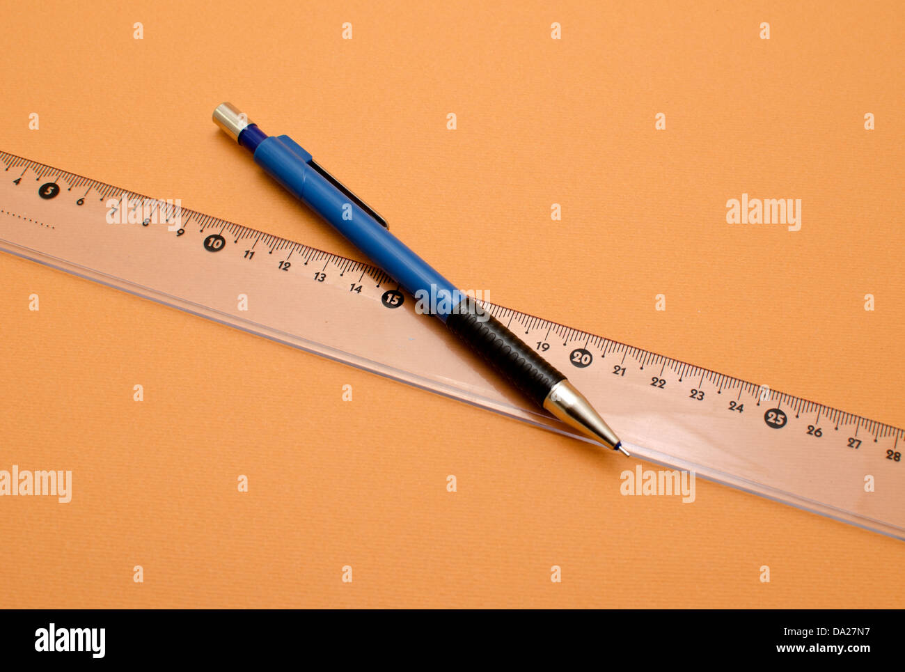 pencil with ruler Stock Photo Alamy