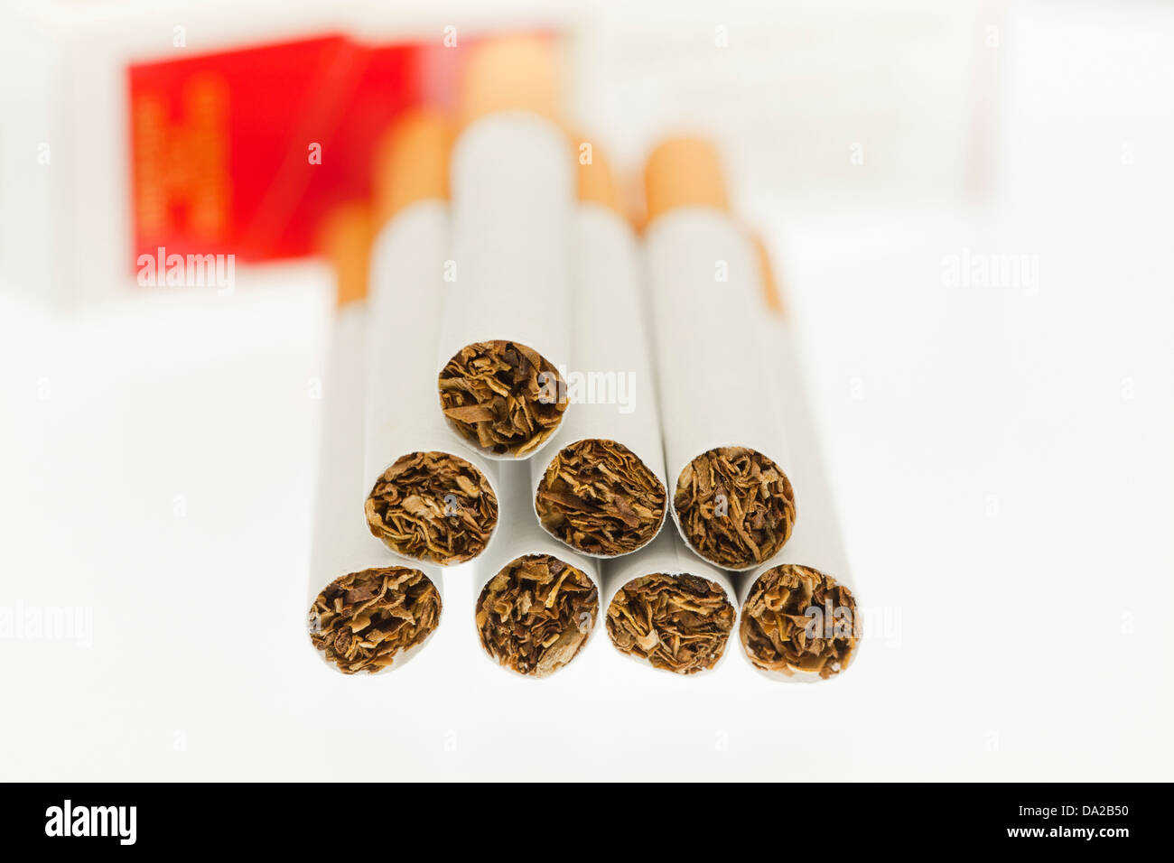 Cigarettes closeup on white ( tobacco cigarette, tobacco cigarettes ) - USA Stock Photo