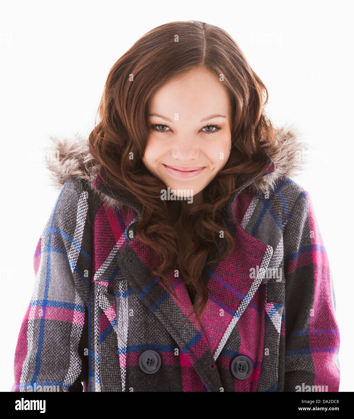 Portrait of smiling girl (12-13) Stock Photo