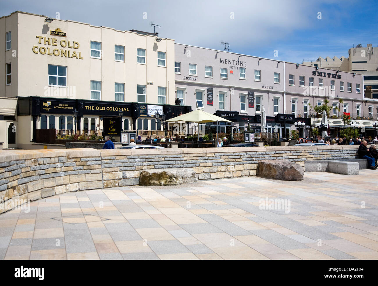 Pubs and hotels on the seafront Weston Super Mare, Somerset, England Stock Photo