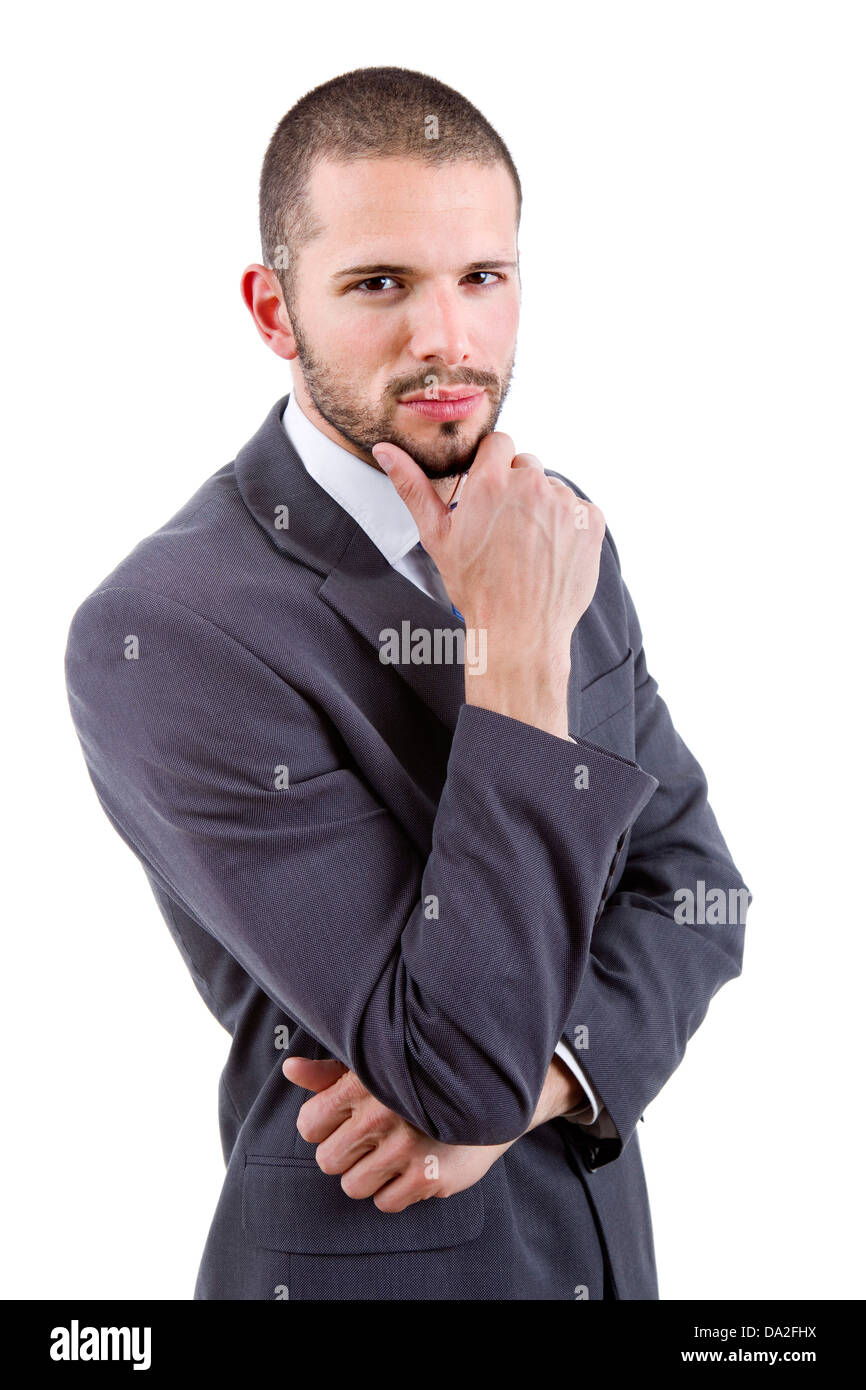 young business man portrait isolated on white Stock Photo - Alamy