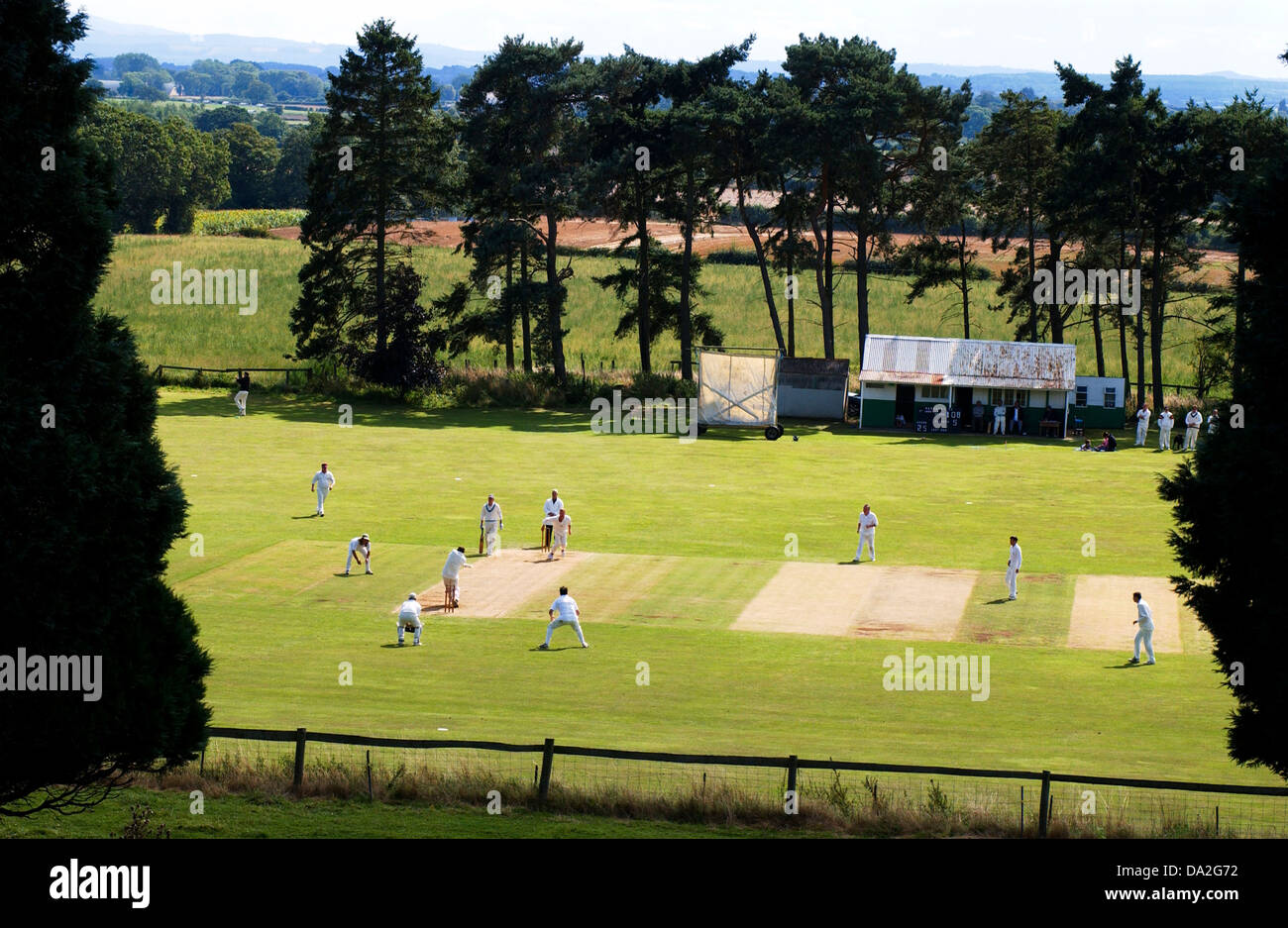 Harcourt county cricket ground, Stanton Upon Hine Heath, Shropshire, England Stock Photo