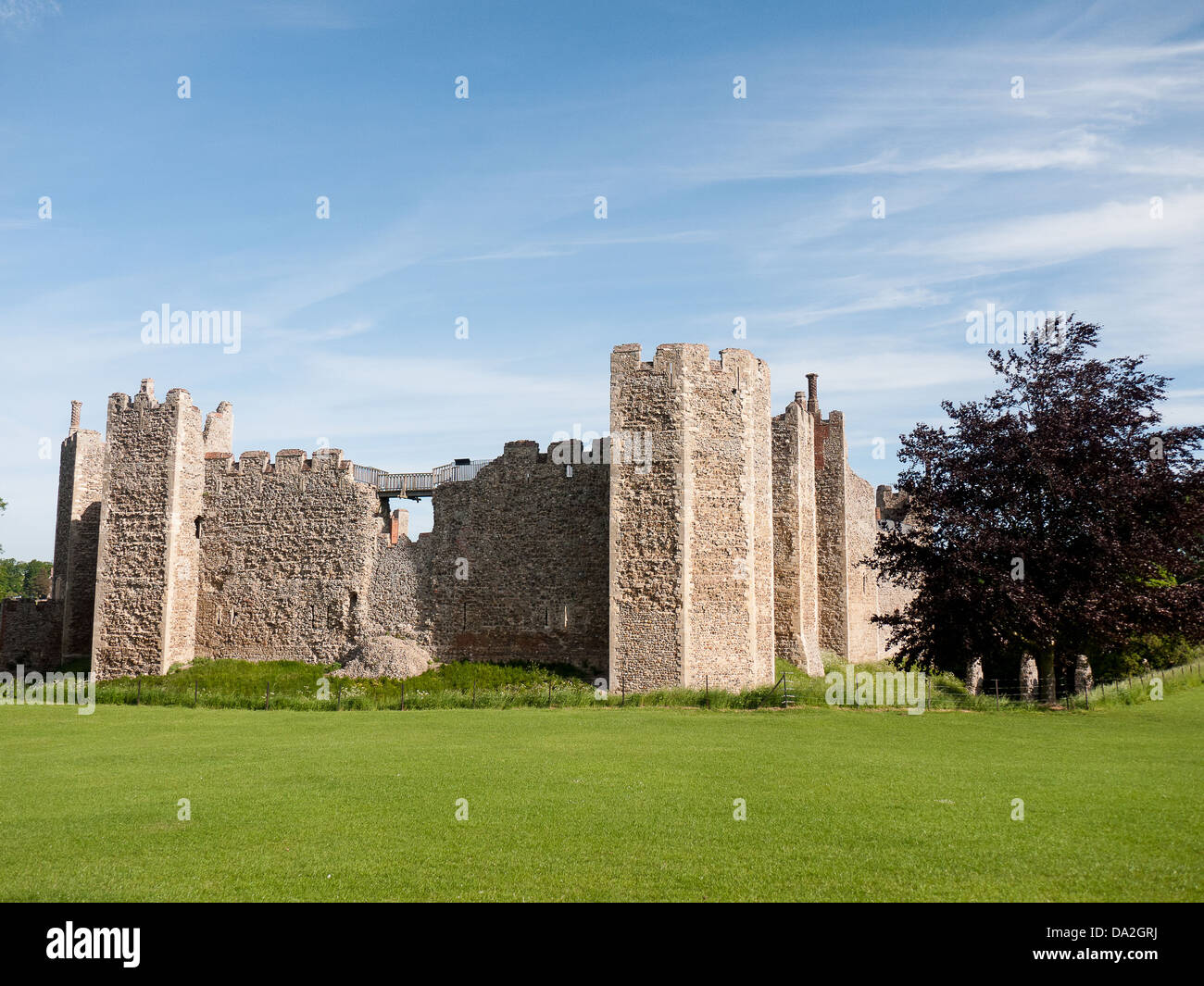 Medieval Framlingham Castle, a  Norman castle in a historic market town in Suffolk Stock Photo