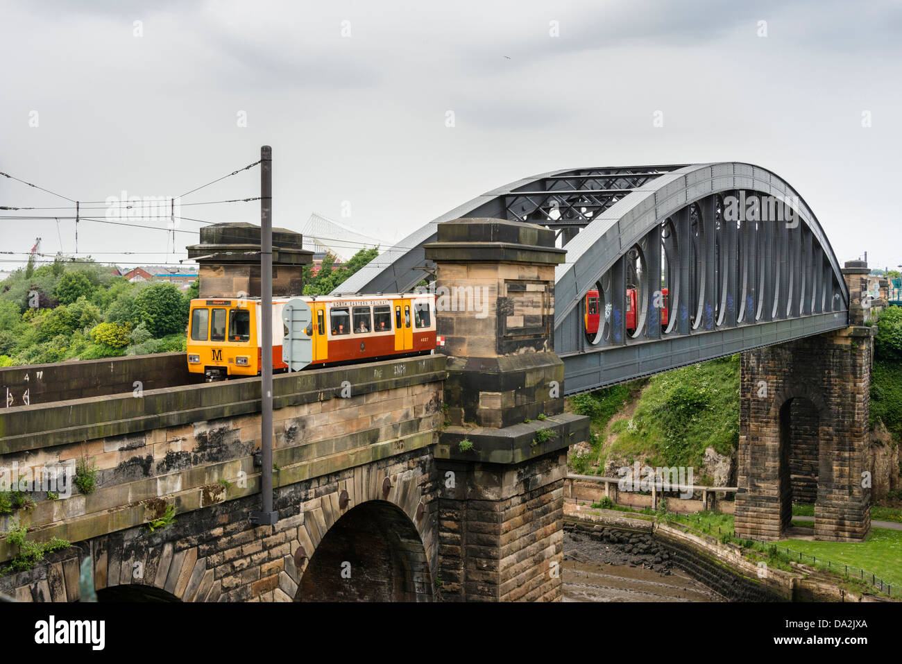 Monkwearmouth Railway Bridge Stock Photo