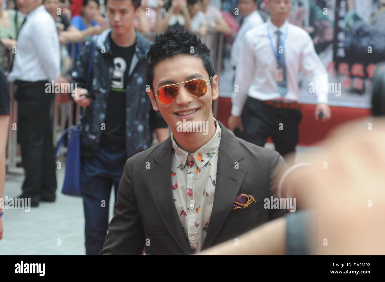 Huang Xiaoming at premiere of movie The Patriot Fei Yue in Shanghai, China on Monday July 01, 2013. Stock Photo