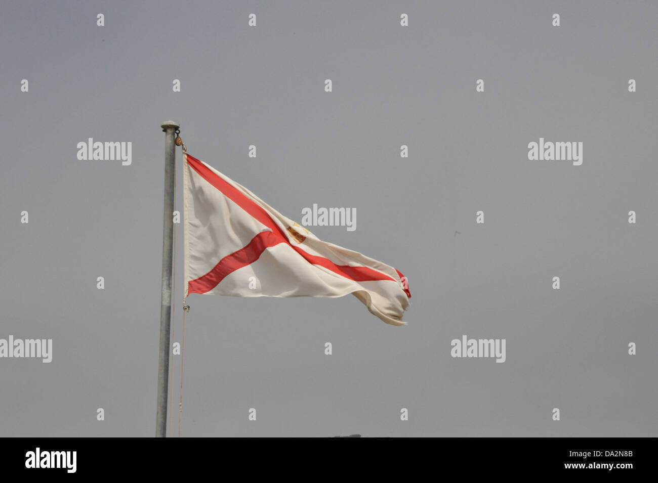 The flag of Jersey blowing in the wind Stock Photo Alamy