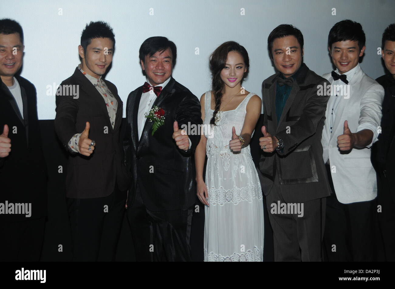 Huang Xiaoming at premiere of movie The Patriot Fei Yue in Shanghai, China on Monday July 01, 2013. Stock Photo