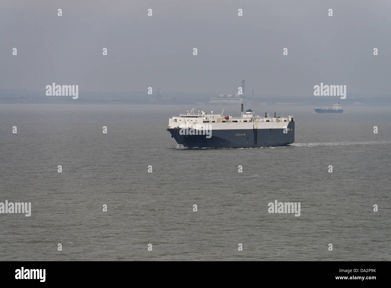 Aerial photograph of a car transporter ship Stock Photo