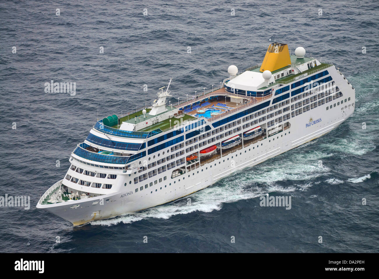 Aerial photograph of the Adonia cruise liner Stock Photo