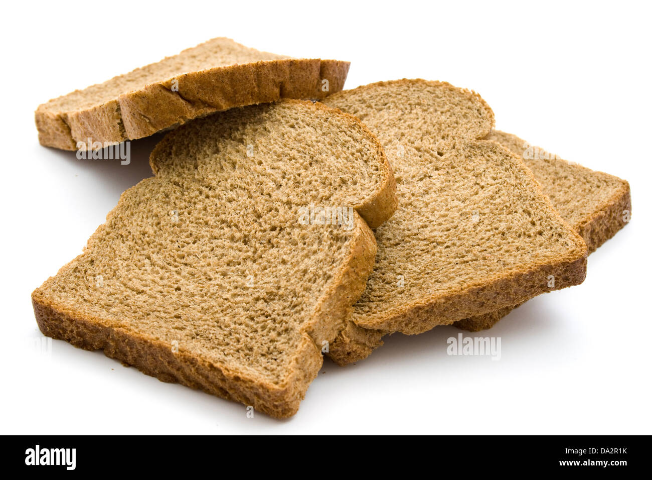 Fresh Brown Toast Bread on white background Stock Photo