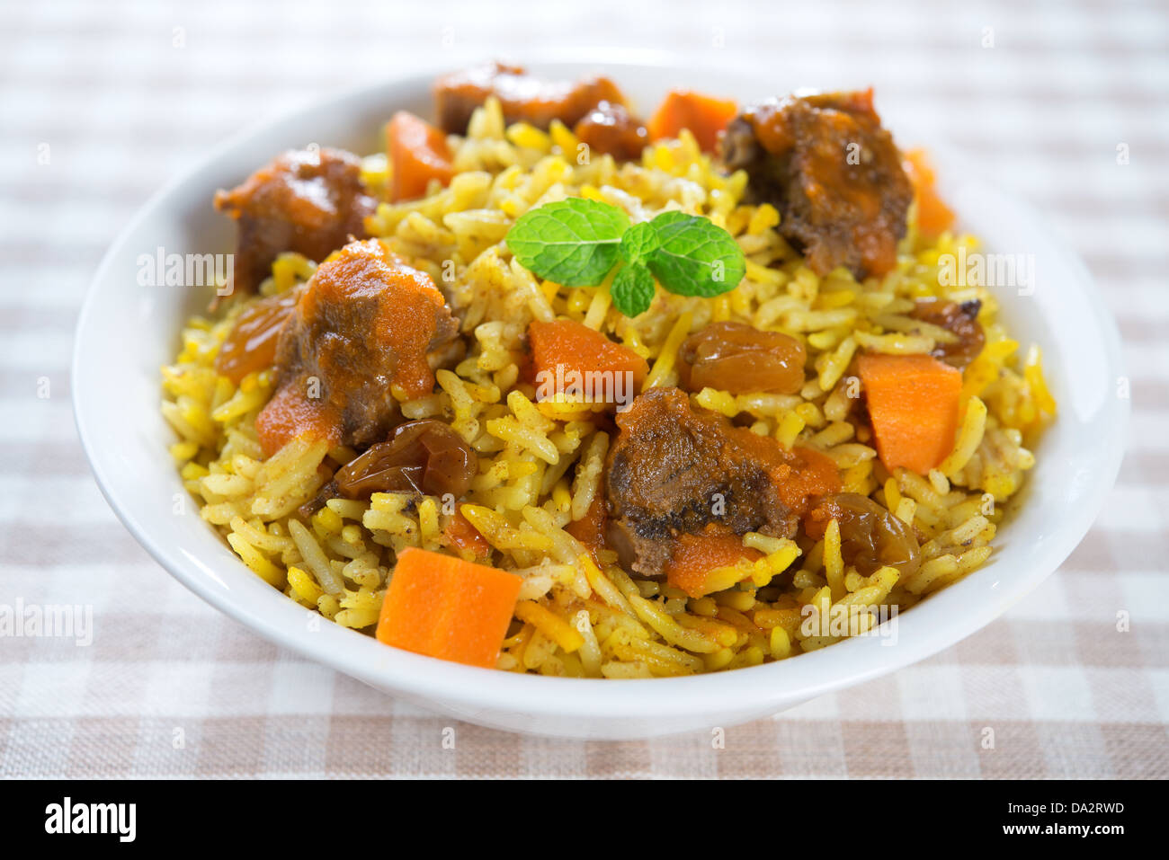 Arabic mutton rice. Arab middle eastern food. Stock Photo