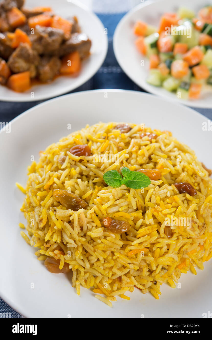 Arab rice, Middle eastern food. Stock Photo