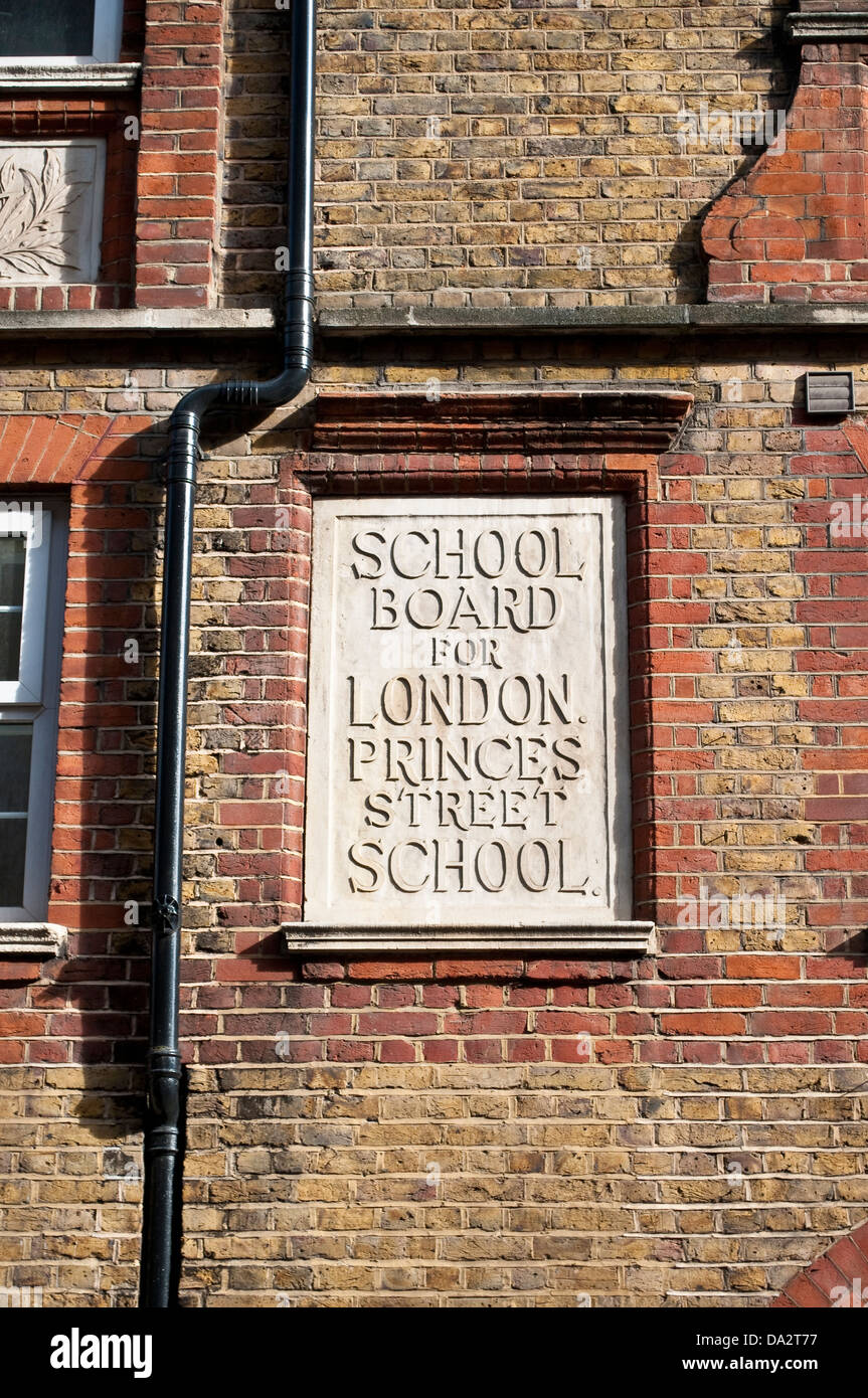Sign for Old school boarding house, Princeton Street, Holborn, London, UK Stock Photo