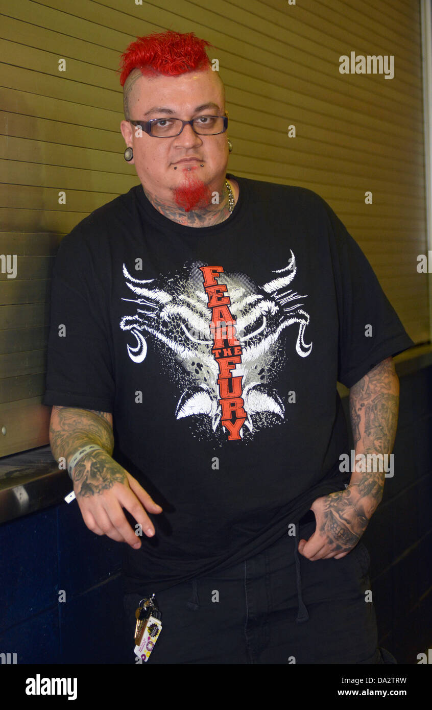 Portrait of Alex at the New York Tattoo Festival in Uniondale, Long Island, New York Stock Photo
