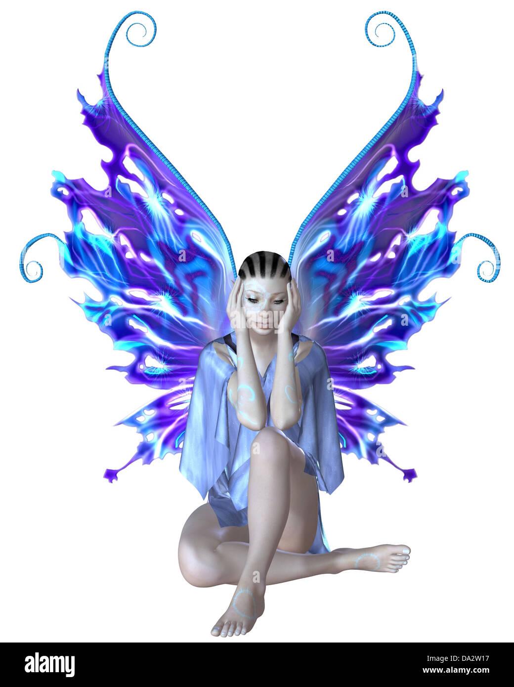 Strange Fairy in Blue Stock Photo