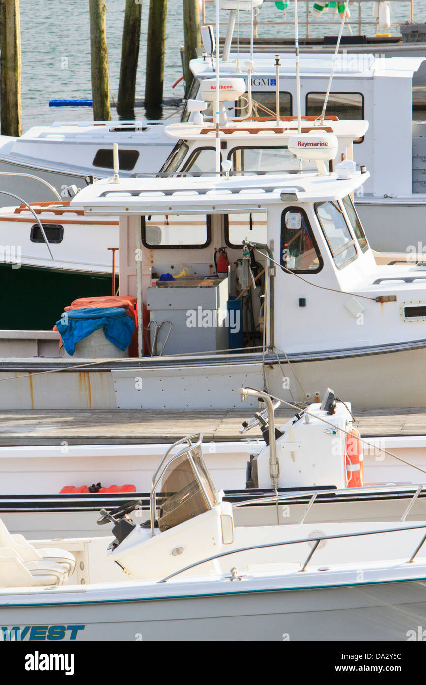 Boats at dock in Northeast Harbor, Maine Stock Photo Alamy