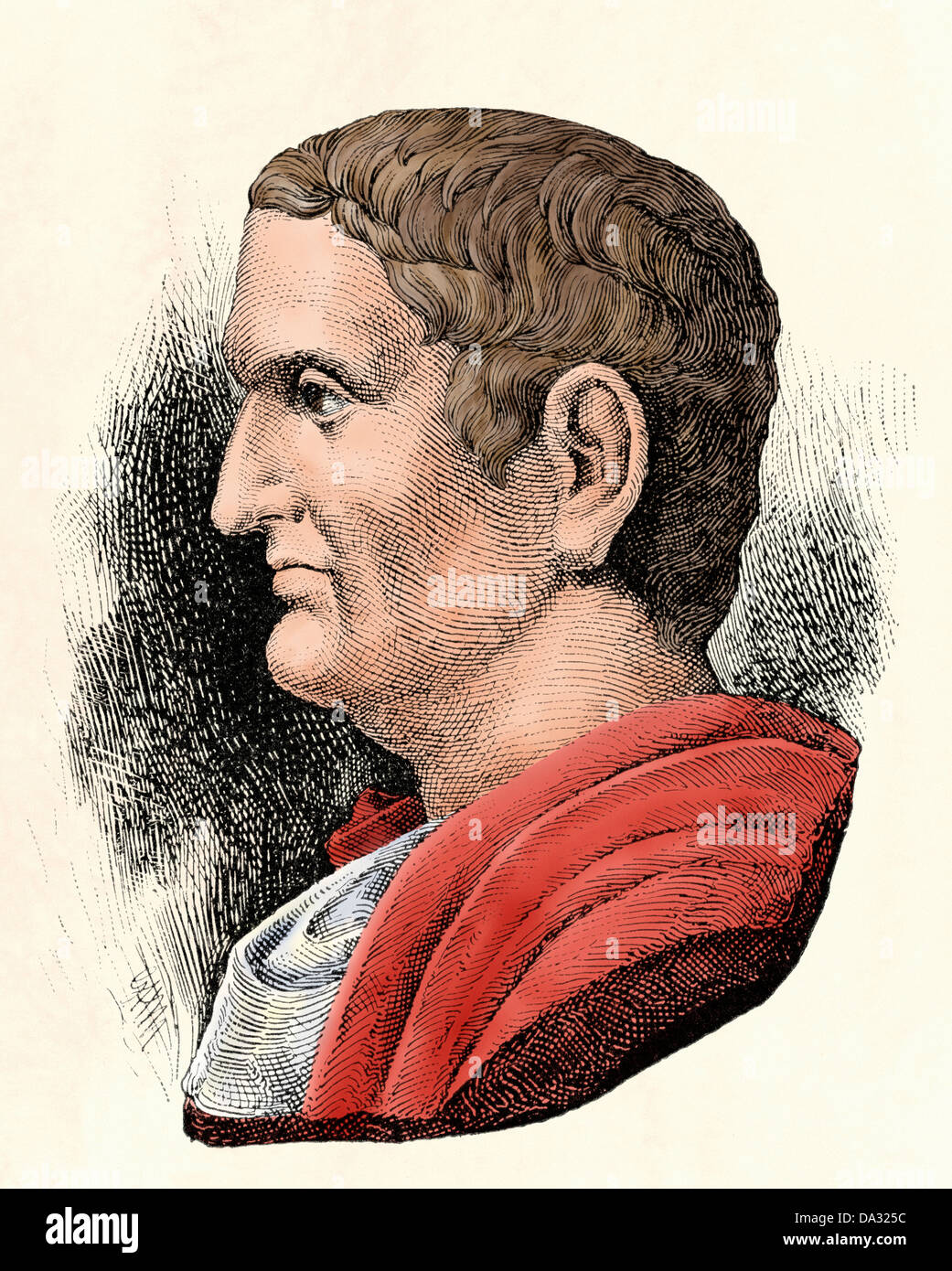 Roman general and statesman Marc Antony. Digitally colored woodcut Stock Photo