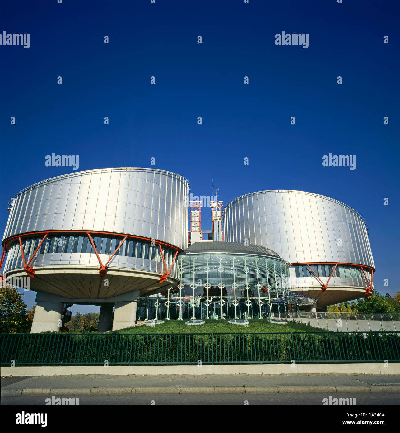 Strasbourg, European Court of Human Rights building, Cour Européenne des Droits de l'Homme, Alsace, France, Europe, Stock Photo