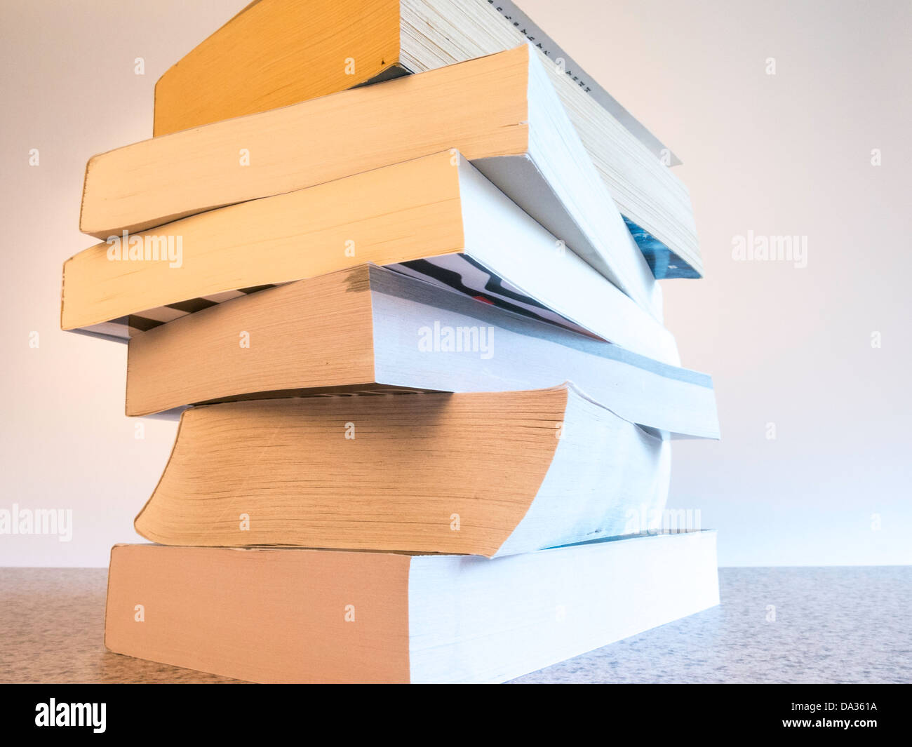 Stack of Paperback Books Stock Photo